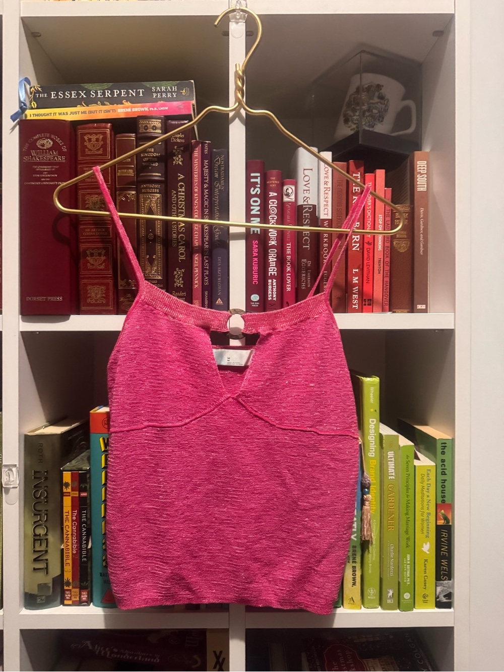 Pink Knit Spaghetti-Strap Camisole